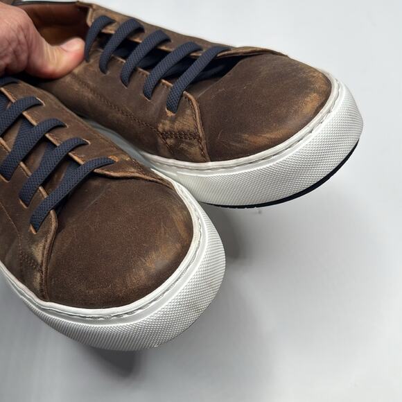 Johnston & Murphy Anson Lace-To-Toe Leather Sneaker Slip-on S-315 Sz 10.5 - Picture 4 of 10